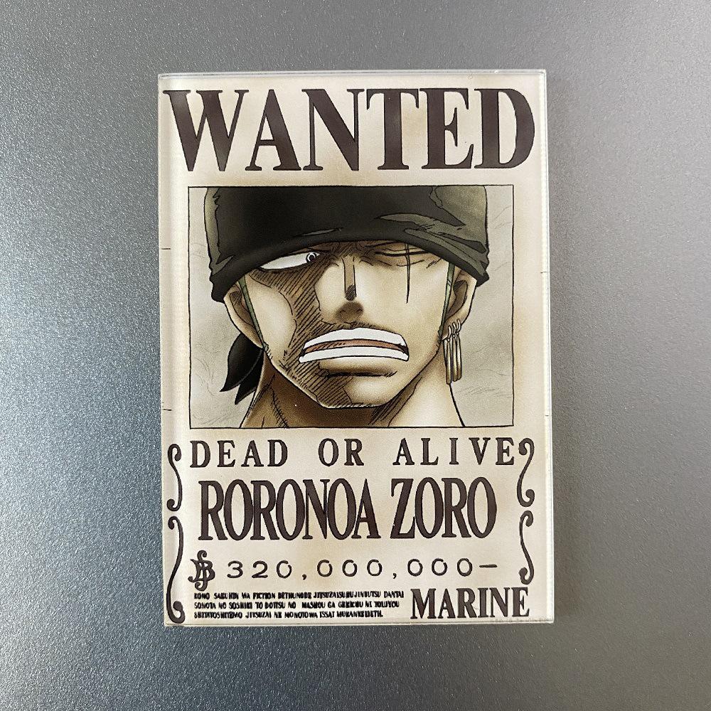 Kreativní magnet s plakátem Wanted z One Piece - Anime Kreslená Dekorace na ledničku & Samolepka na vzkazy