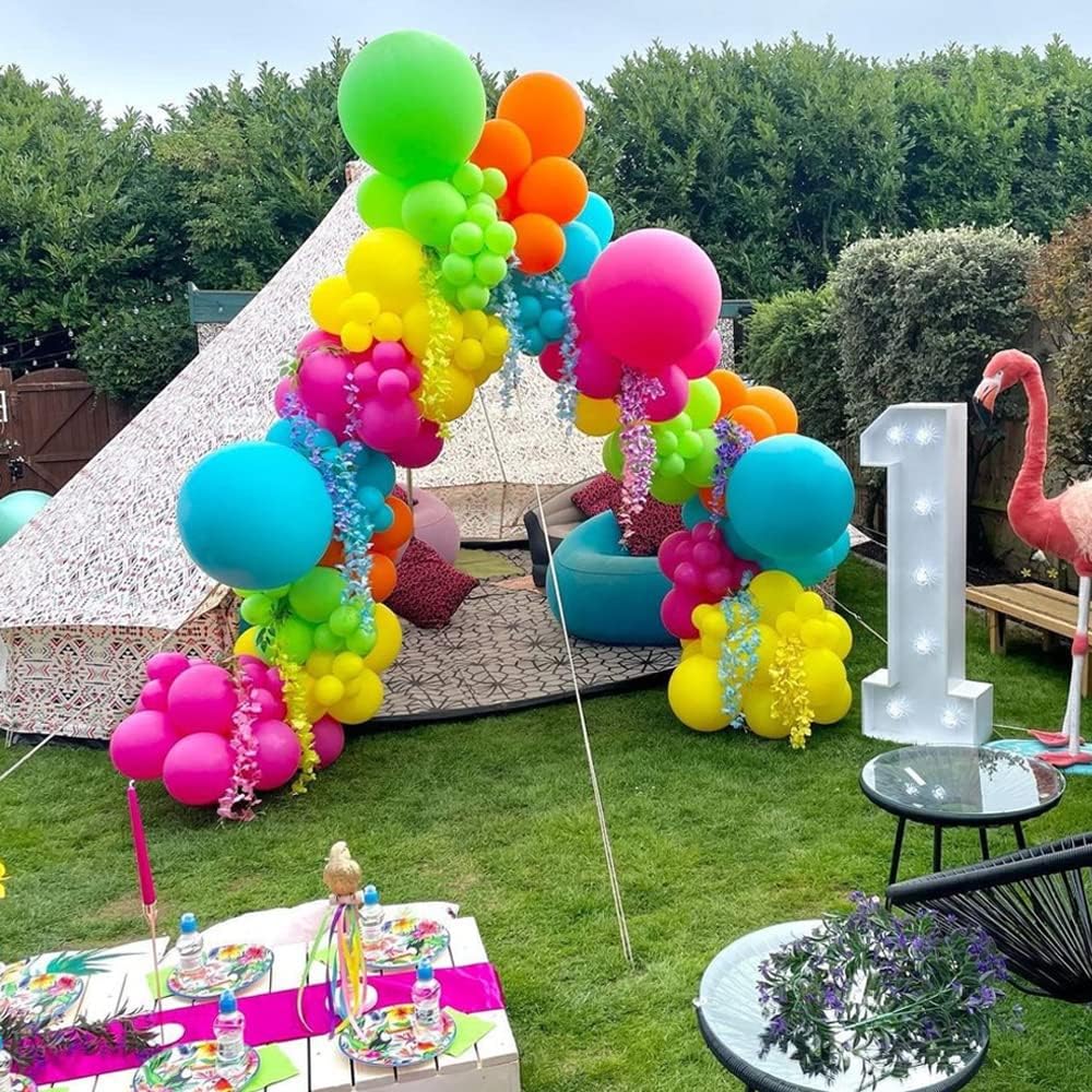 170Pcs multi-color latex balloon set suitable for birthday parties, weddings, Valentine's Day party decoration