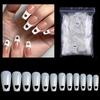 Square False Nails Tips 504 Pcs Acrylic Press on Nails Clear Artificial False Nail Heart Fake Nails for Nail Extension