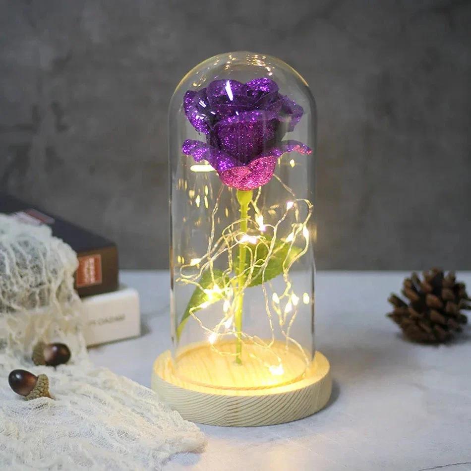 Beauty And The  Rose Energy-Saving Rose Gift Light Up Rose Artificial For Birthday Anniversary Weddings