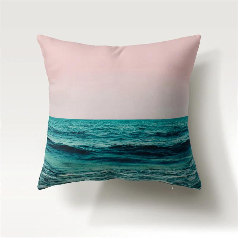 Summer Beach Sunset Landscape Pillowcase 45x45cm Sofa Chair Bedside Car Cushion Cover Bedroom Room Living  Home Decor