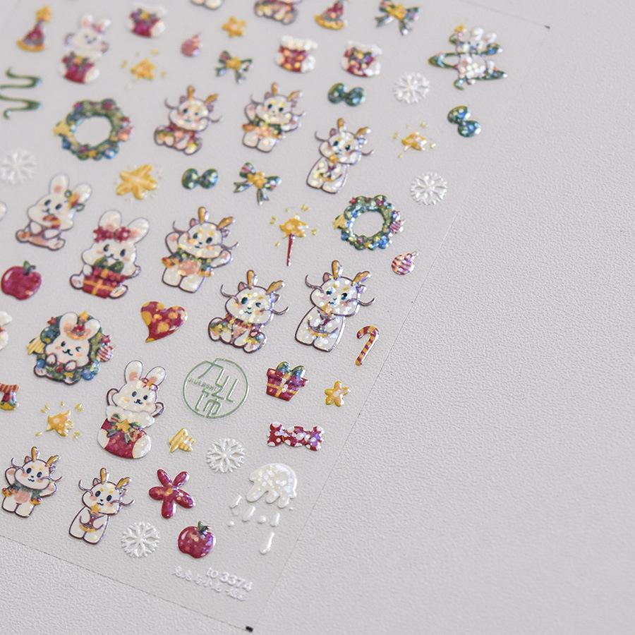 1pcs 5D Bronzing Star Moon Nail Art Stickers Luxury Gold Silver Adhesive Slider Press on Nail Decoration Decals Accessories DIY
