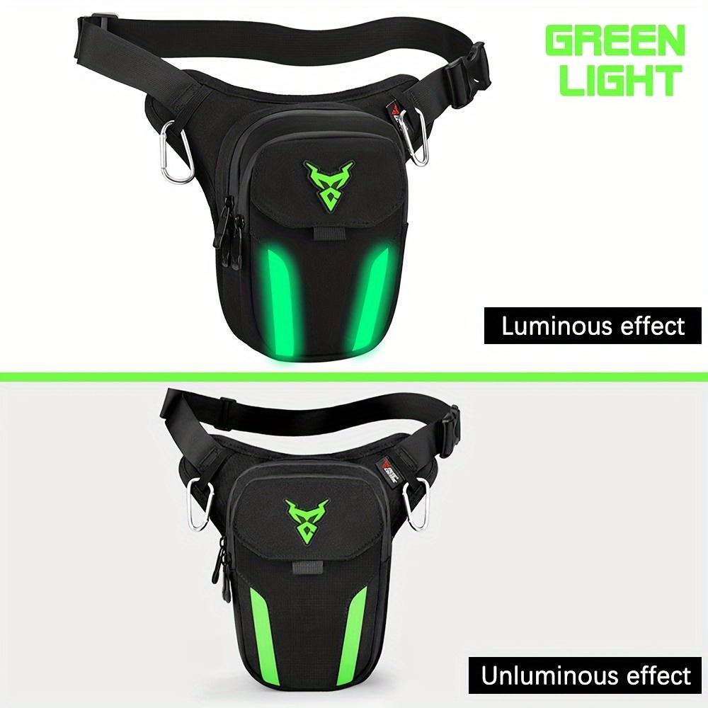 

Motorcycle Leg Bag, Polyester Riding Waist Pack, Expandable Shoulder Drop-Bag for Street Motor, Large Capacity Cycling Travel Bag зеленый свет