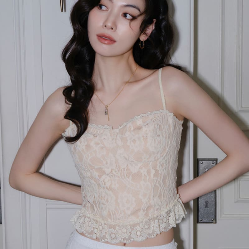 reve lock & cross two-tone drop necklace