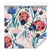 Ladybugs Wallpaper Light Gray, Blue, and Coral 50x1000