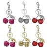 Sleutelhanger Hanger Strass Ingelegd Kersenvorm Sleutelhanger met Legering Kreeftsluiting Tas Hanger Lichtgewicht Rugzak Accessoire