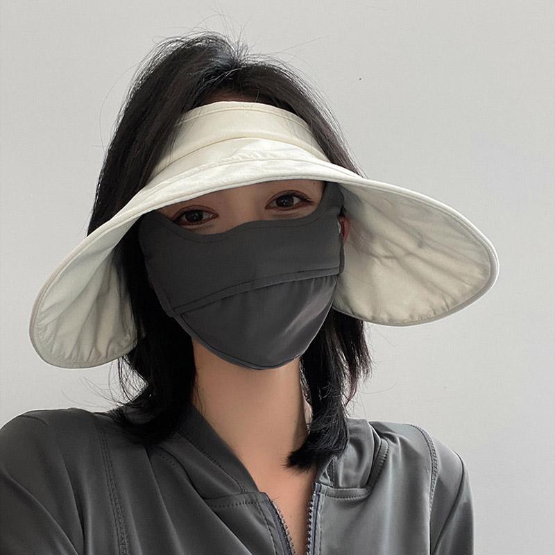 Big Brim Empty Top Sun Hat Summer Women Anti UV Sunscreen Cap Beach Outdoor Foldable Riding Sport Visors