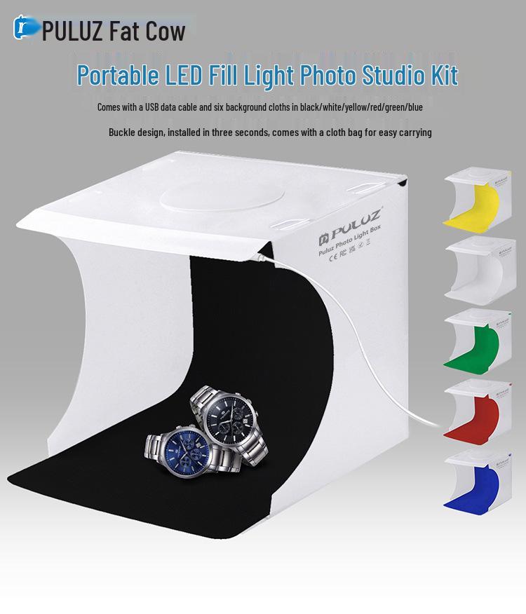 PULUZ 20cm Taşınabilir LED Mini Fotoğraf Işık Kutusu