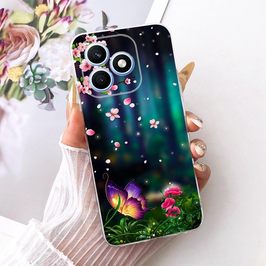For Honor X8d 4G Case Beautiful Girl Peacock Painted Cover Soft Silicone Phone Case For Honor X8d X 8d HonorX8d 4G Fundas Bumper