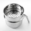 Kagiri Stainless Steel Multi Pot with Steaming Function, 2-Tier Saucepan, Stainless Steel, Glass Lid, Gas and IH Compatible, 1.9 L, 17 cm