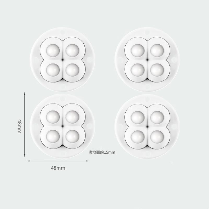 4Pcs Self Adhesive Type Mute Ball Universal Wheel 2/4 Beads Furniture Casters Wheels Stainless Steel Wheel 360° Rotation