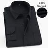 2025 Spring Men's Gray Non-Iron Long Sleeve Business Casual Shirt, Large Solid Color for Young to Middle-aged.