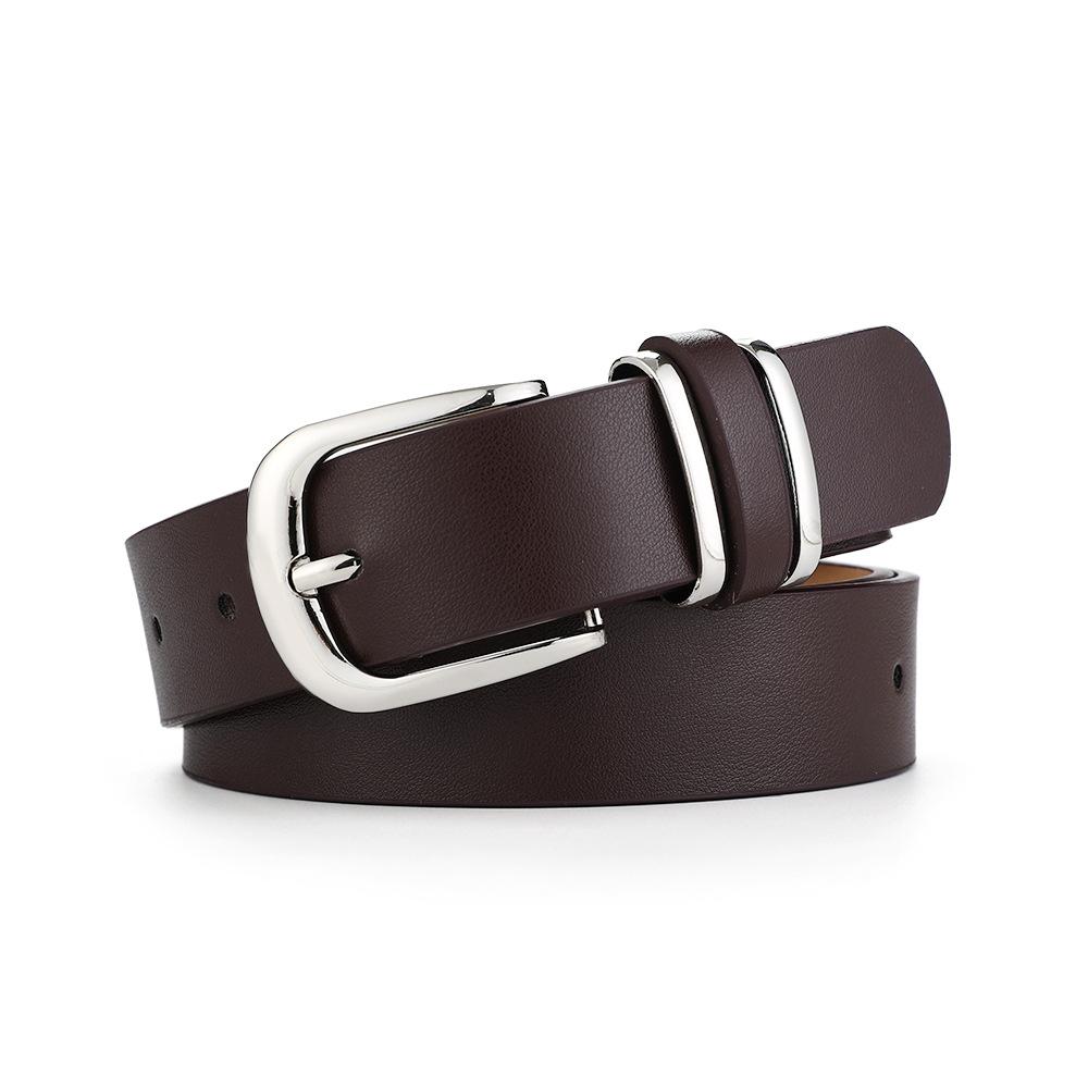 Niche Leisure Women's Leopard Print Belt Hot Girl Style Leopard Print Denim Pants with Artistic Retro Buckle Leather Belt