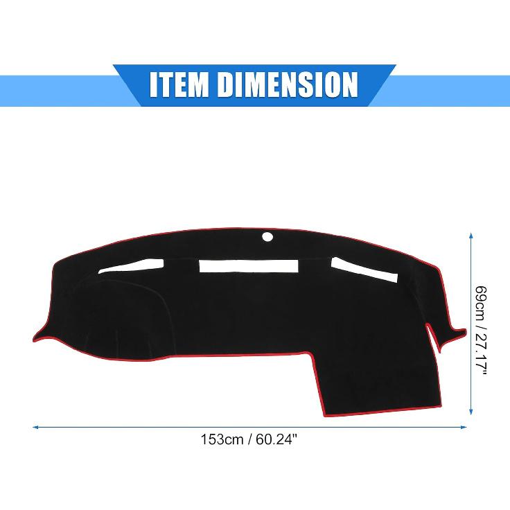 Car Dashboard Cover Compatible for Dodge for Ram 2010-2018, Protective Polyester Red Center Console Interior Trim Dash Cover Mat Pad
