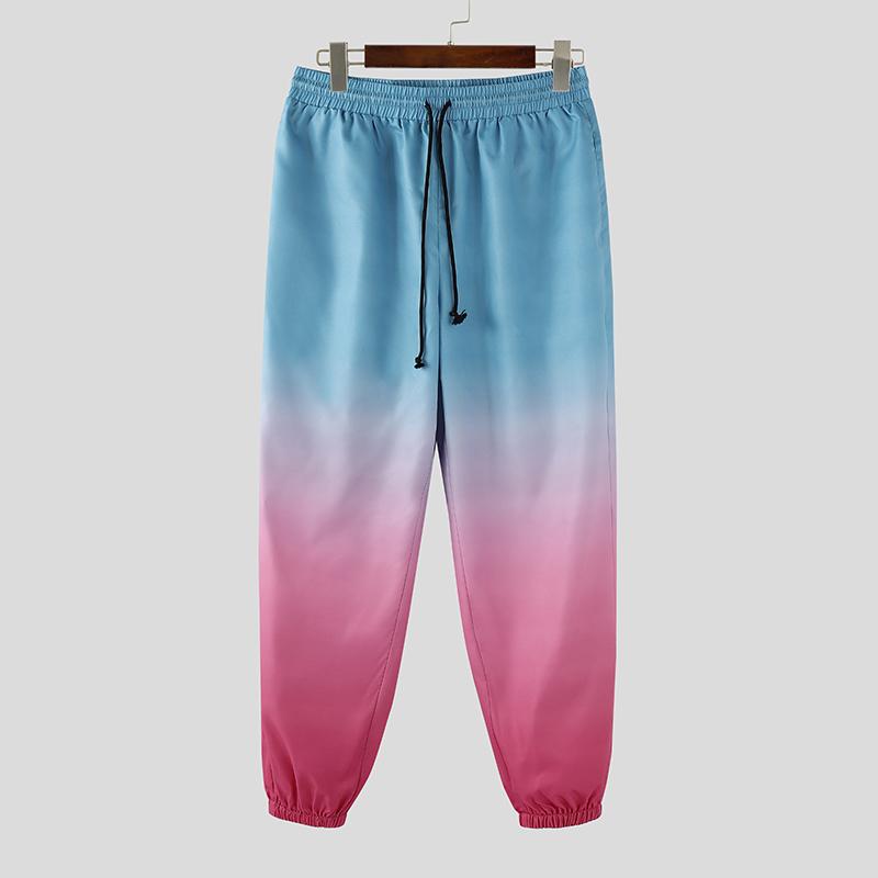 

INCERUN Мужские брюки гаремы с эластичной талией на кулиске, градиентные, повседневные, длинные 2XL