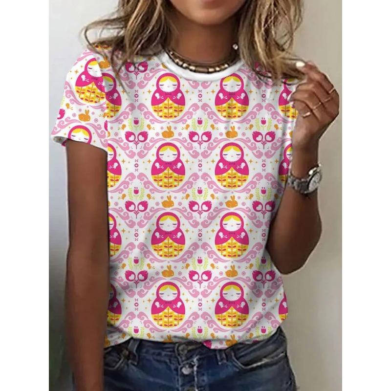 3D Printed Fashion Women's T-Shirt Summer Breathable Versatile