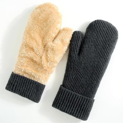 Guanti in lana a maglia taglie forti da uomo: Muffole Invernali Calde Foderate in Pile per il Ciclismo