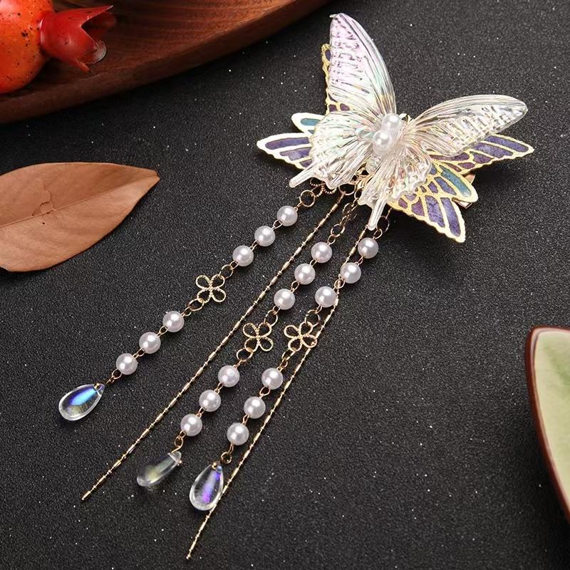 Sweet Butterfly Rhinestone Women's Hair Clip Exquisite Hair Accessory Ponytail Claw Lolita Jk Accessory Fashion Girl Hair Clip