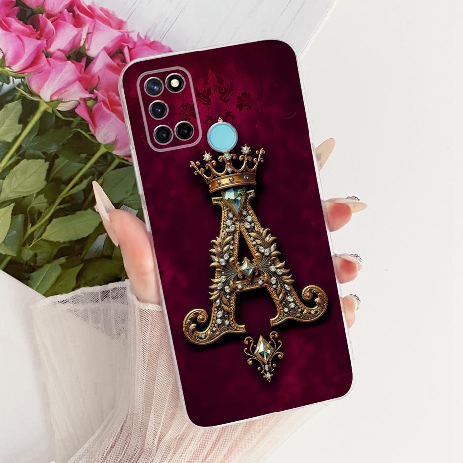 For Realme 7i Case RMX2103 Luxury Crown Letters Cover Soft Slim Phone Case For Realme C17 C 17 RealmeC17 Realme7i 4G Fundas Bags