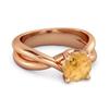 Citrine Crisscross Band Design Ring - 925 Sterling Silver Rose Gold Vermeil