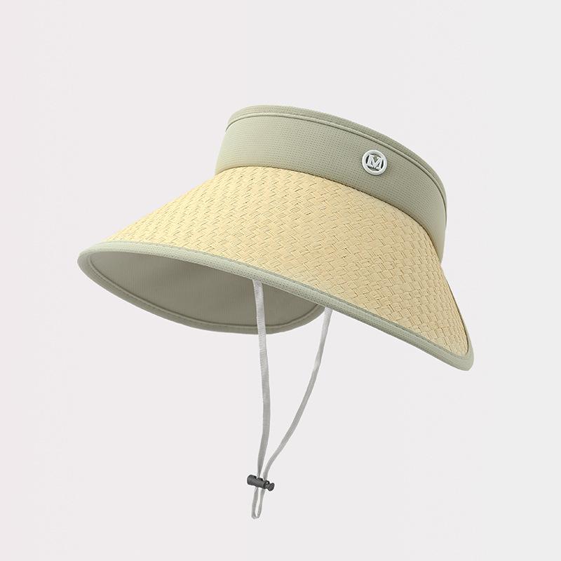 Summer New Hat Women's Big-brimmed Empty Top Hat Outdoor Cycling Sun Hat Portable Windproof Sun Hat