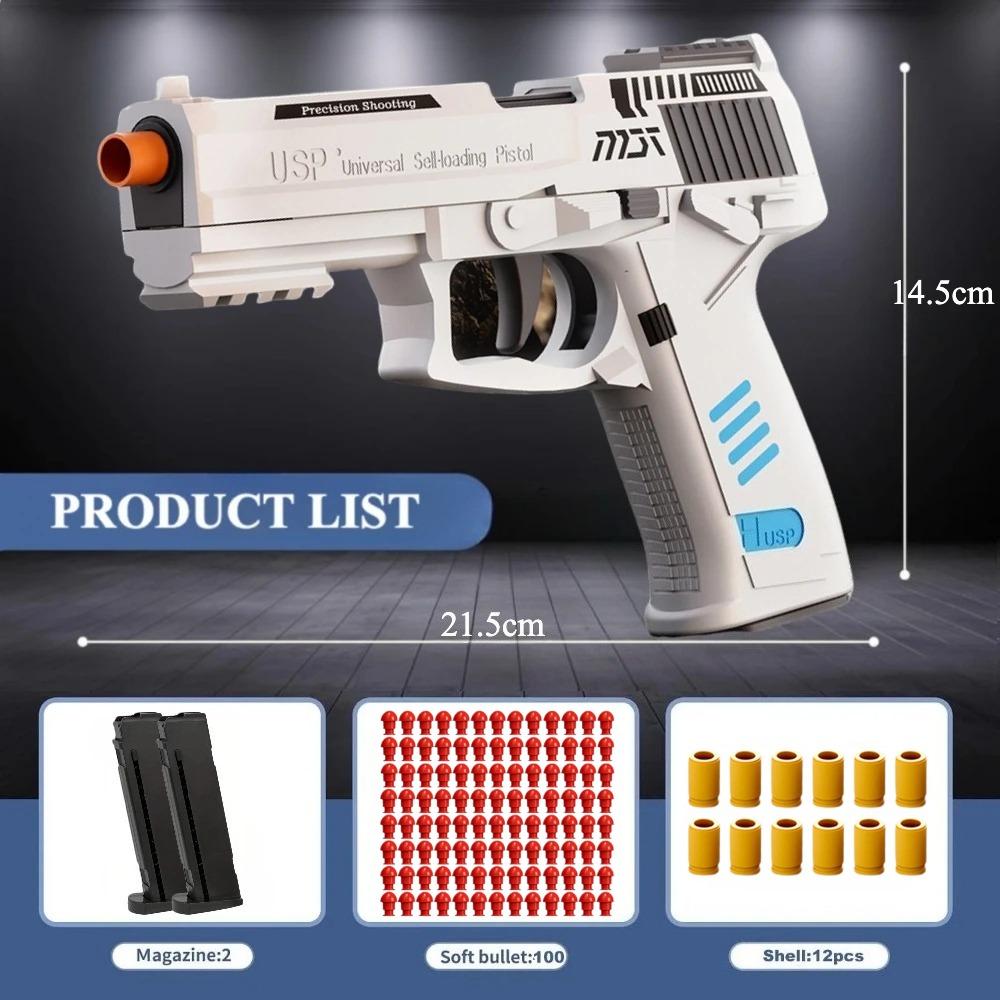 Sig17/Usp Shell Soft Bullet Toy Gun Outdoor Sports Shooting Game Education Pistol Gun Model Kids Birthday Gift