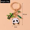 Cute Enamel Panda Keychain Bamboo Keyring Pendants for Key Holder Women Girls Handbag Accessories DIY Kid's Jewelry Gifts