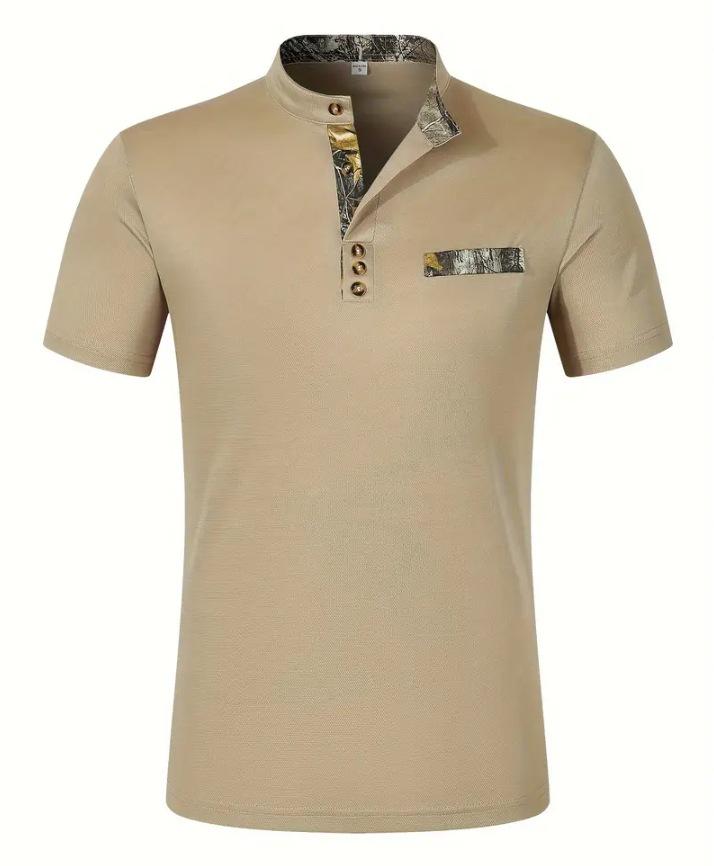2024 Men's Trendy Casual Stand Collar Short Sleeve Polo Shirt