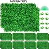 Artificial Boxwood Panel 24" X 16" UV 24pcs Boxwood Hedge Wall Panels Artificial Grass Backdrop Wall 4 cm Green Grass Wall, Fake Hedge for Decor