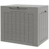 73L Plastic Garden Storage Box, Outdoor Storage Box with Handles, Waterproof Outdoor Storage Container, Khaki