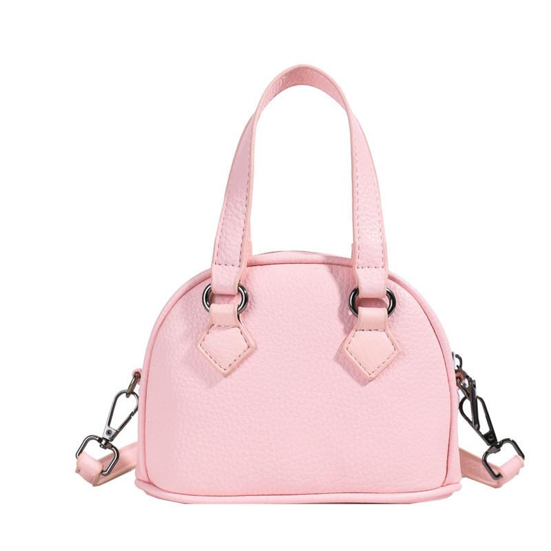 Simple Solid Stylish Color Unisex Shoulder Bag Shellshaped Childrens Handbag