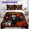 3pcs Duvet Cover Set (1*Duvet Cover + 2*Pillowcase, Without Core), The Nightmare Before Christmas Print Soft All‑Season Bedding Set, Home Bedroom Deco