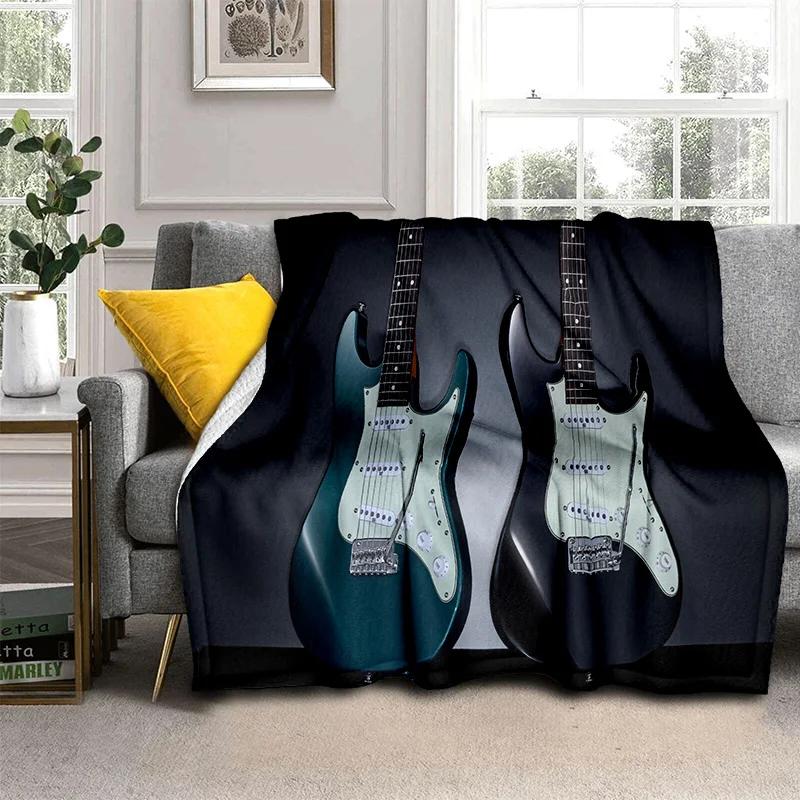 Electric Guitar 3D Classical Guitar Blanket,Soft Throw Blanket for Home Bedroom Bed Sofa Picnic Travel Office Cover Blanket Kids
