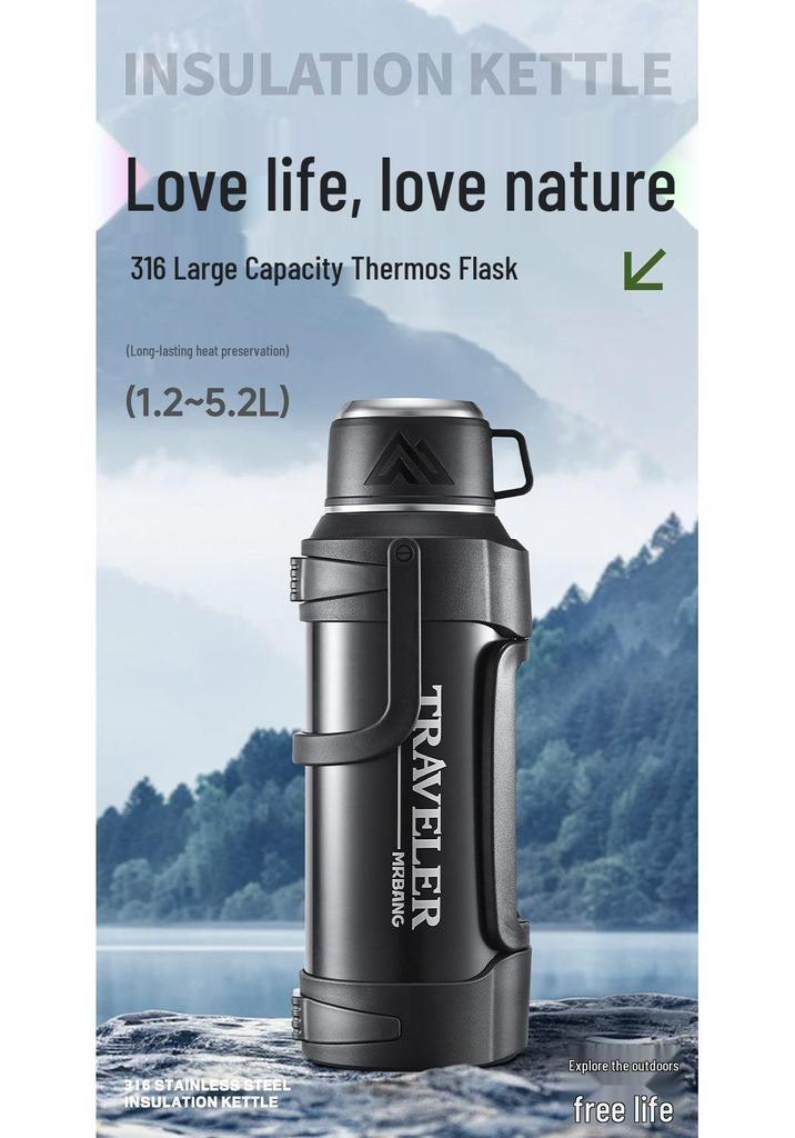 Extra-Large 316 Stainless Steel Travel Thermos with Tea Infuser