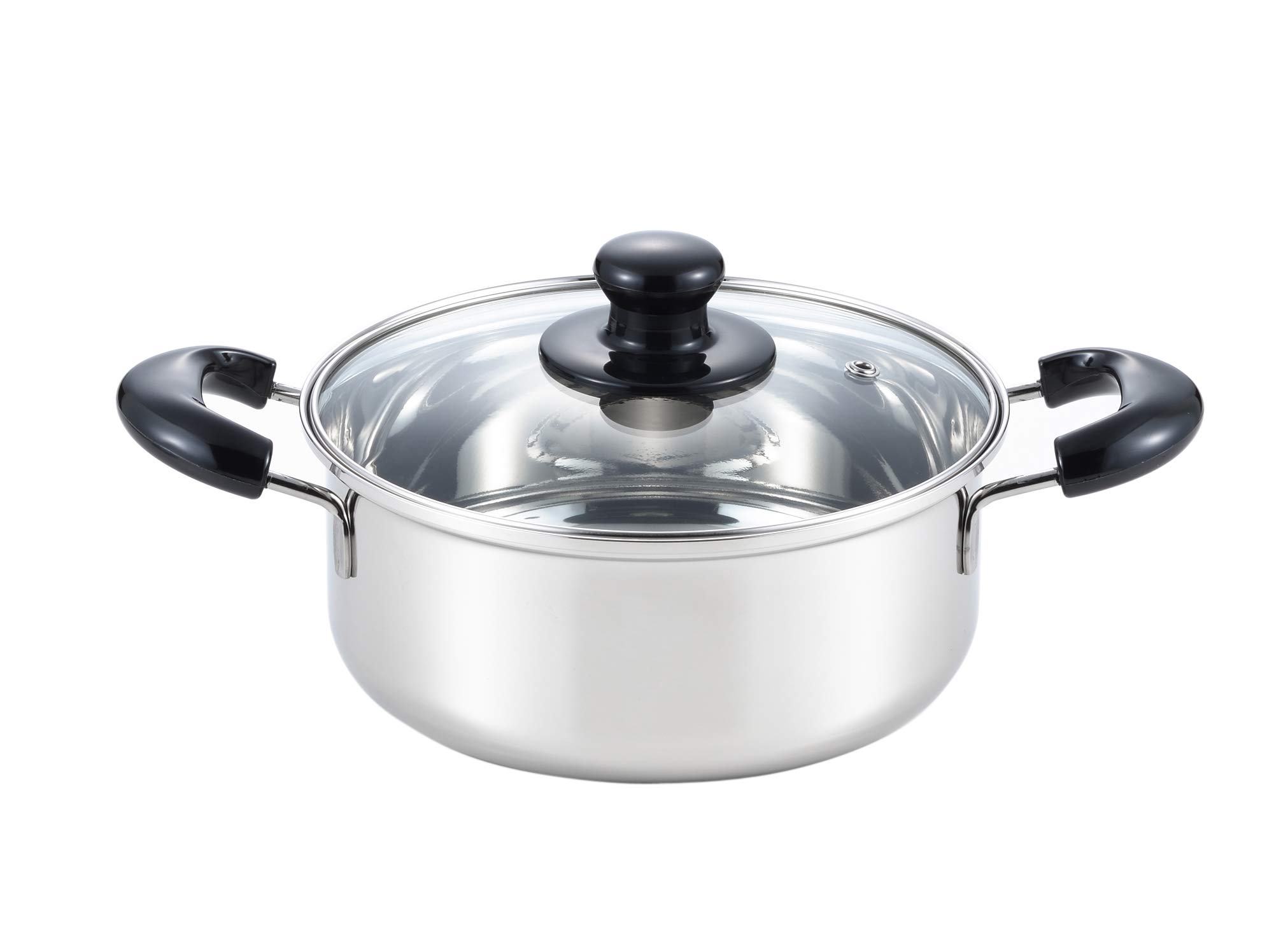 

New Yoshikawa CookLook II Japanese-Made 20cm Stainless Steel Triple-Layered Pot with Handle, Induction Compatible, Gift Wrapping Available