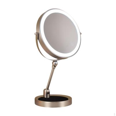 Καθρέφτης Μακιγιάζ Γραφείου Βα Gilding Καλλυντικός Επιτραπέζιος Διακοσμητικός 5x Μεγέθυνση 3 Χρώματα Φωτισμού για