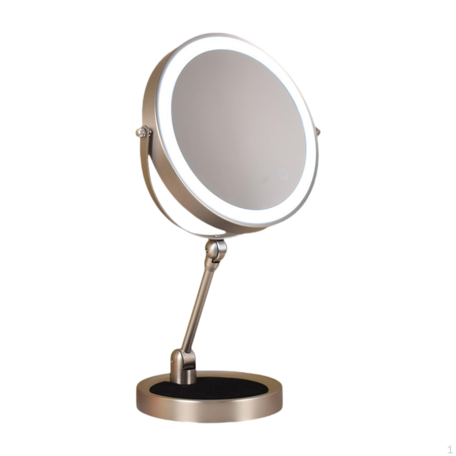 

Настольное зеркало для макияжа туалетное косметическое настольное декоративное 5-кратное увеличение 3 цвета подсветки для