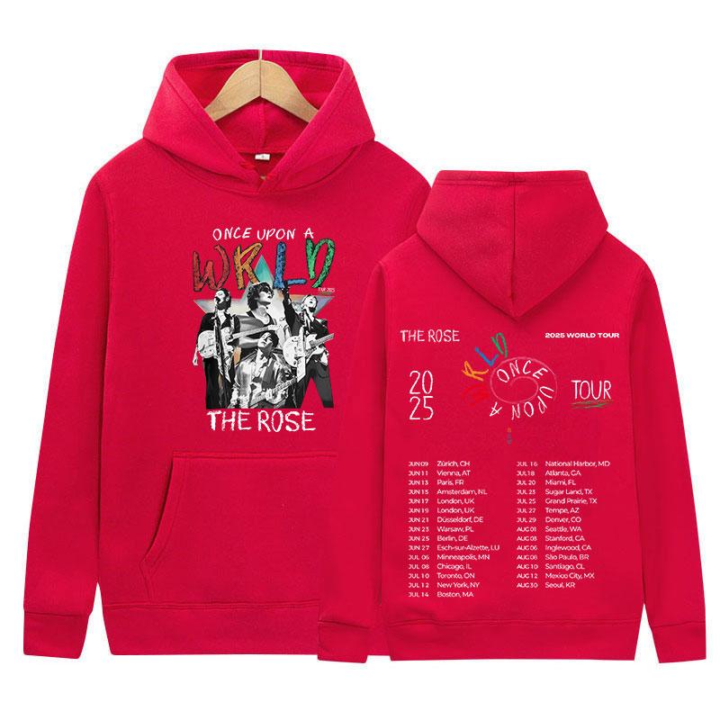 Singer The Rose Once Upon AWRLD World Tour Album Hoody Men's Clothing Retro Oversized Long Sleeve Fleece Hoodies Streetwear