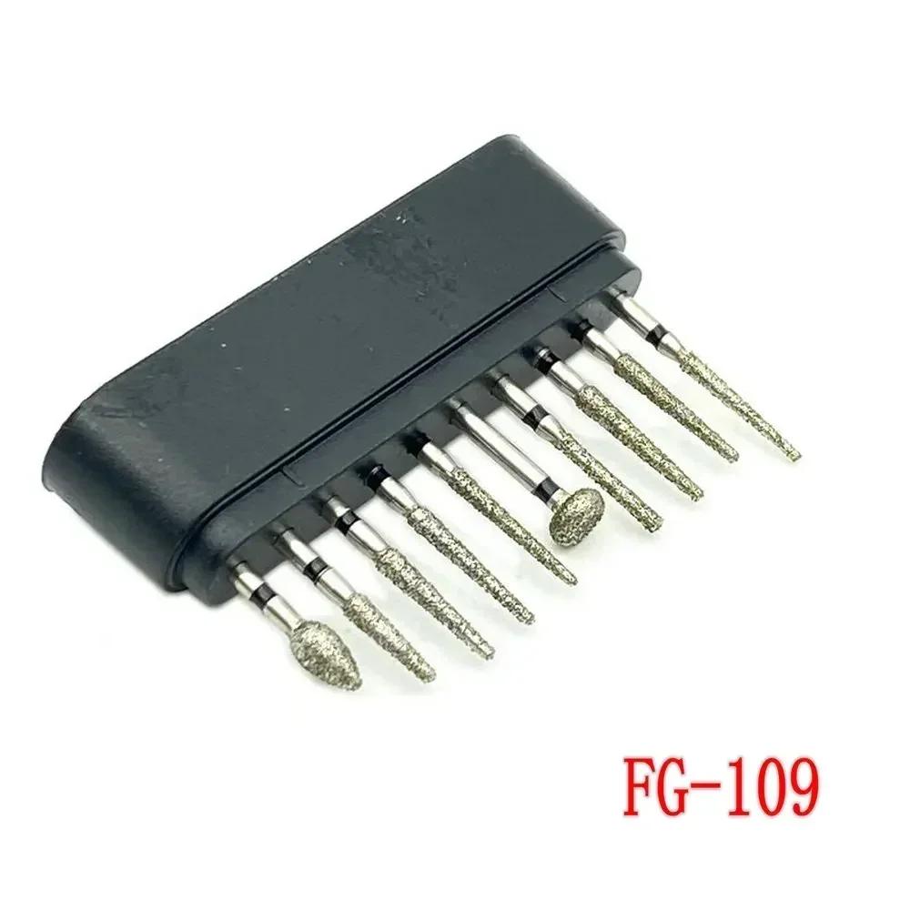 10pcs/box Dental Diamond Burs Drill FG Diamond 1.6mm Shank for High Speed Handpiece Burs