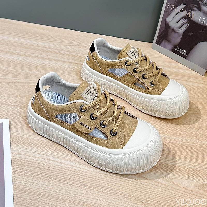 New Hollow Out Sports Women's Shoes 2025 Breathable Casual Thick Soled Vulcanized Board Shoes Platform Sneakers Zapatos De Mujer