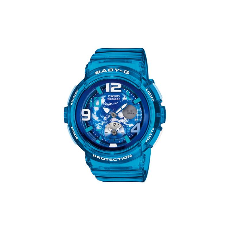 

Casio CASIOBABY-G series theme series beach concept airplane shape pointer earth blue quartz movement resin strap Japanese and Korean BGA-190GL-2B синий