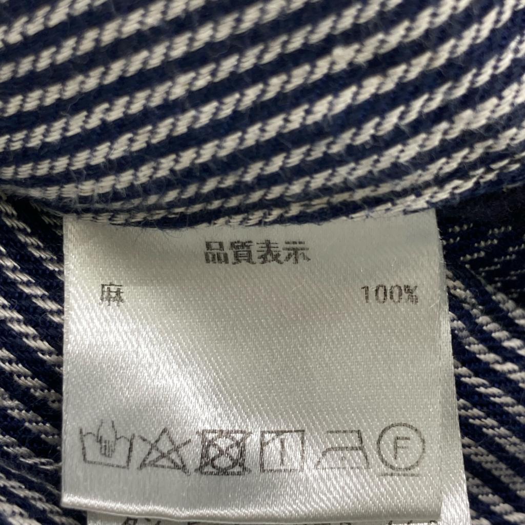 Pallas Palace [Made In 2011] PFPT-3476B Striped Gaucho Pants/ Bottoms 2 Navy / WhiteUsed