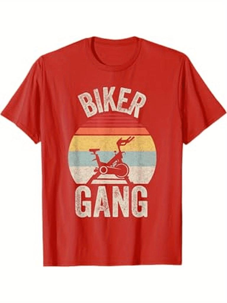 Vintage Biker Gang Gym Riding Training T-Shirt 100% Cotton O-Neck Short Sleeve Summer Casual Mens T-shirt Streetwear