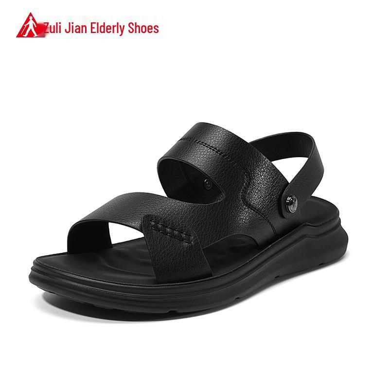Zulijian Men s Breathable Thick Sole Sandals for Elderly - Versatile Summer 2026 Dad Shoes 40