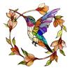 Animal Sun Catcher Multicolor Acrylic Bird Bat Pendant Stained Glass Style Hanging Decoration for Living Room Bedroom Windows Balconies
