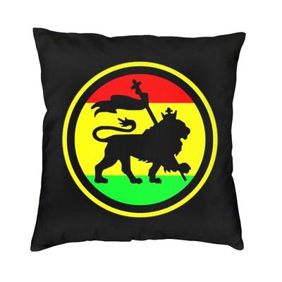 Lion Of Judah Rasta Jamaican Reggae Cushion Cover 45x45cm Home Decor Printing Throw Pillow for Living Room Doublesided