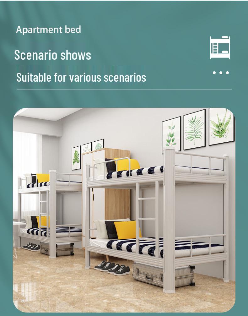 Double-Layer Steel Bunk Bed for Dorms, Apartments, and Worksites