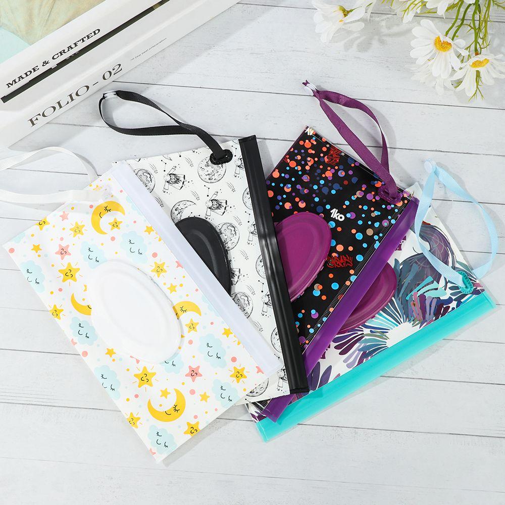 Portable Flip Cover Carrying Case Tissue Box Wet Wipes Bag Stroller Accessories Cosmetic Pouch