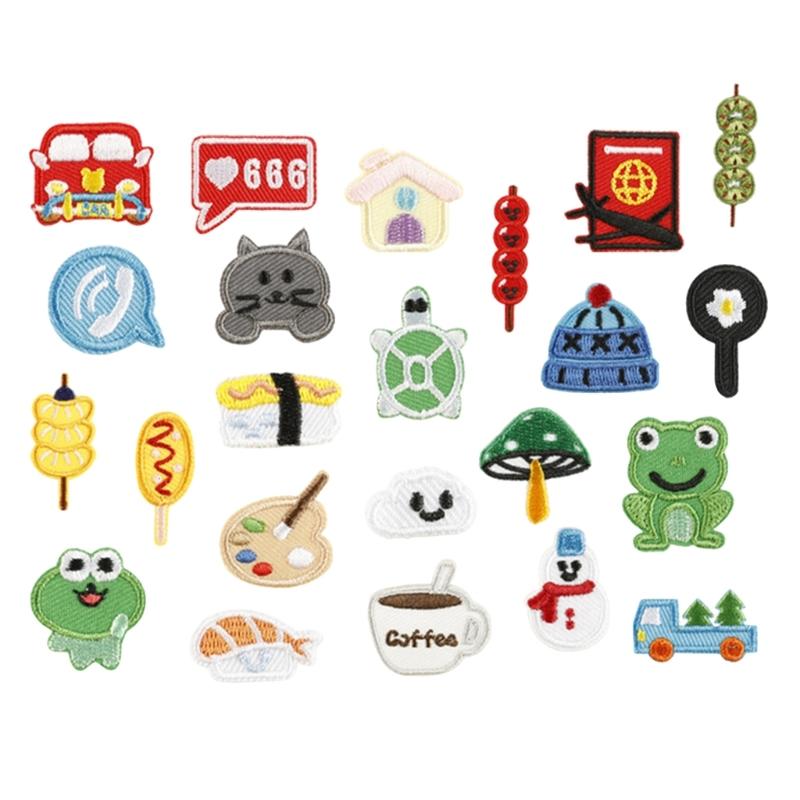 

23 шт. нашивки с вышивкой лягушек, нашивки Танхулу, нашивки для шитья, нашивки для дома, нашивки-аппликации, нашивки для пришивания на шляпу 1