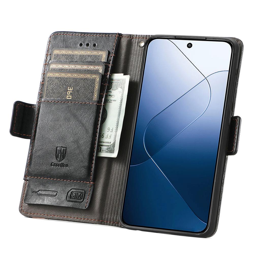 For Xiaomi 14T Phone Cases CASENEO PU Leather Cover Stand with RFID Blocking Wallet